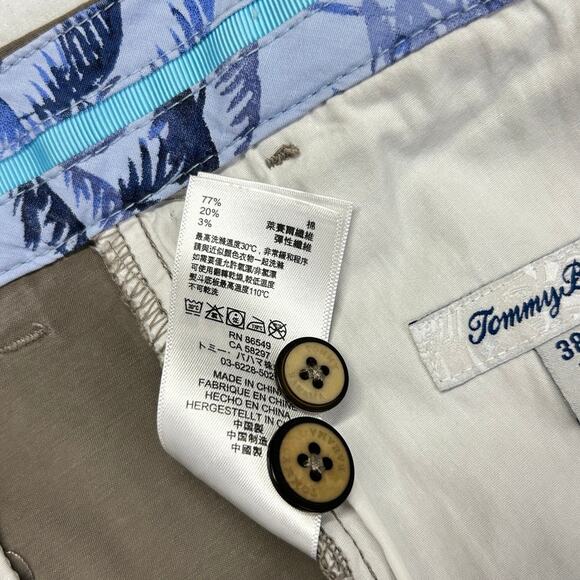 Tommy Bahama Borocay Pants Mens 38 (40x30) Brown Flat Front Straight Leg Stretc - Picture 7 of 12